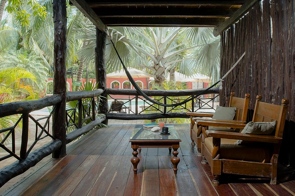Balkon und Terrasse der Coco Hacienda in Yucatan