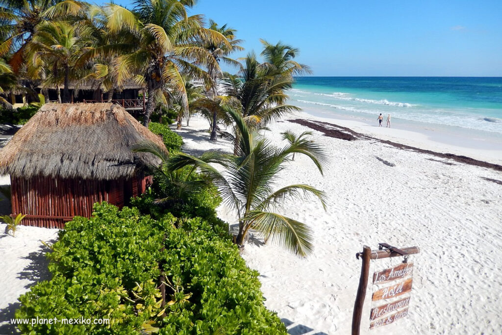 Cabaña am Strand von Tulum