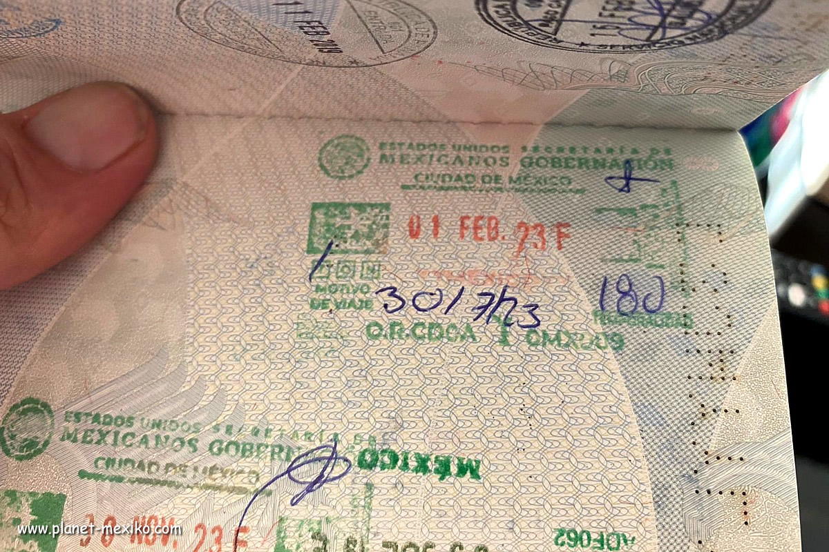 Einreise nach Mexiko mit Aufenthaltsdauer in Pass