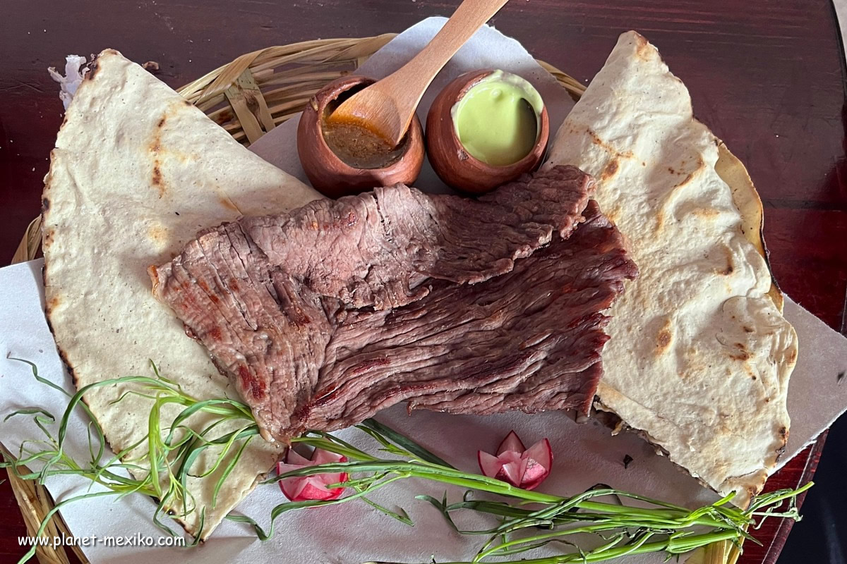 Fleisch mexikanisches Essen in Oaxaca