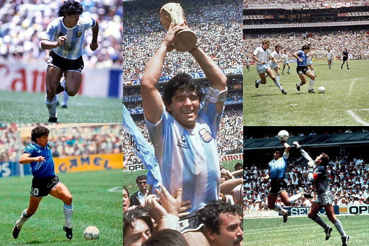Diego Armando Maradona an der Fussball-WM in Mexiko