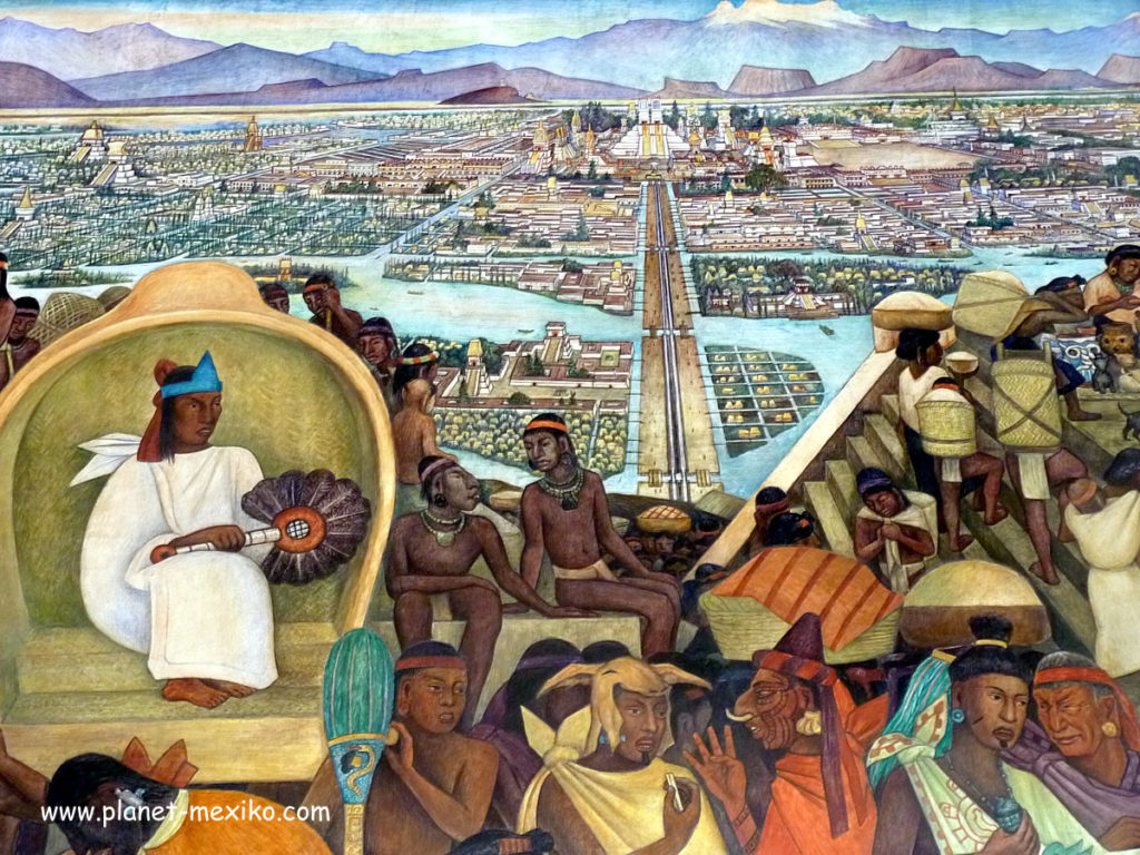 Tenochtitlán mit dem Templo Mayor