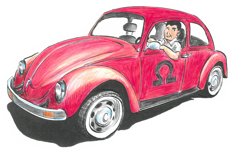 Karikatur Bocho VW-Käfer