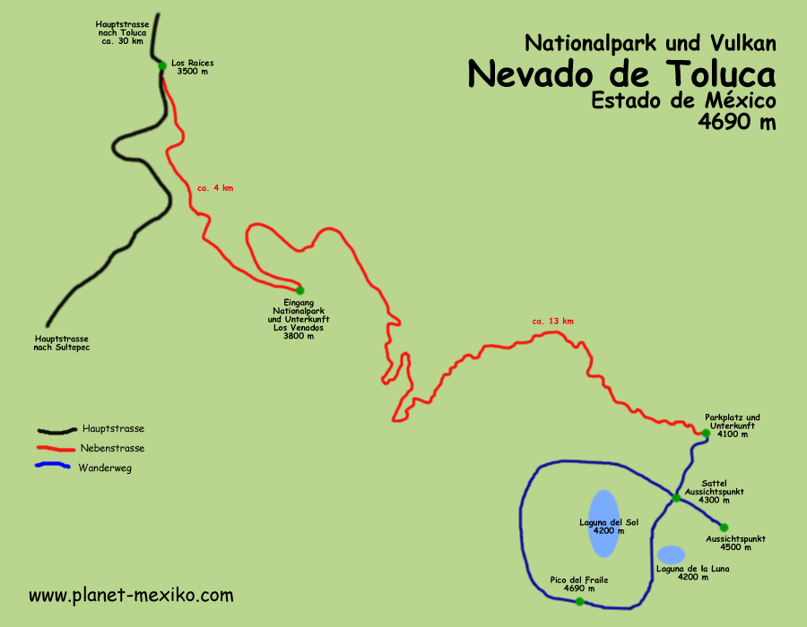Karte Nevado de Toluca