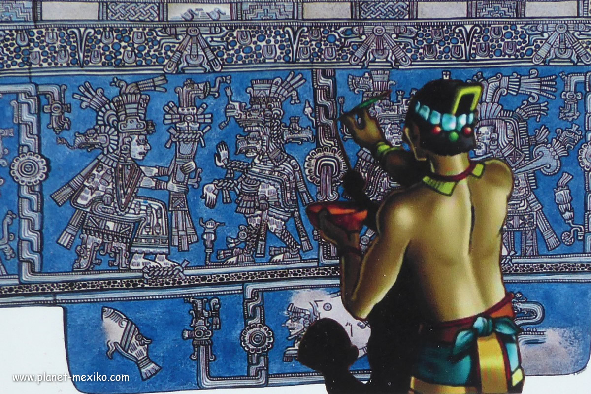 Wandmalerei der Maya in Bonampak