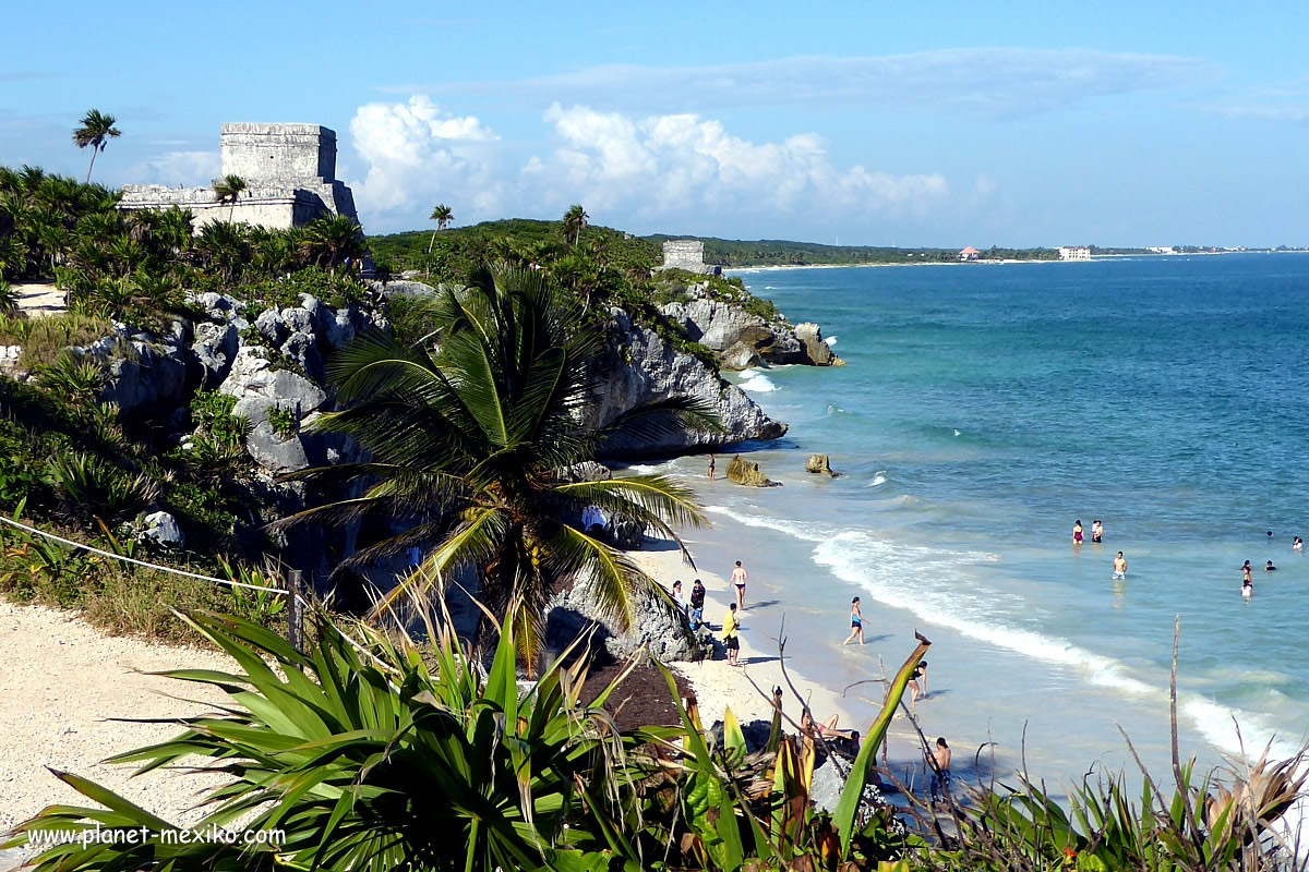 Maya Tempel und Strand von Tulum