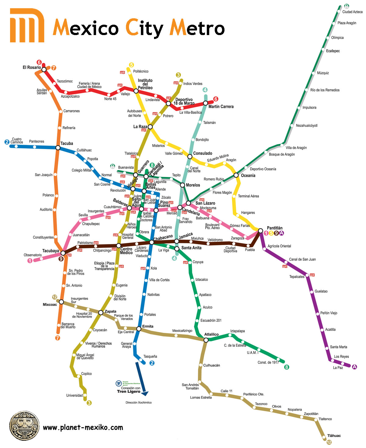 Metro-Plan von Mexiko City