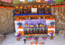 Altar am Tag der Toten und Dia de Muertos in Patzcuaro in Mexiko
