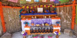Feierlichkeiten am Tag der Toten in Pátzcuaro Altar am Tag der Toten und Dia de Muertos in Patzcuaro in Mexiko