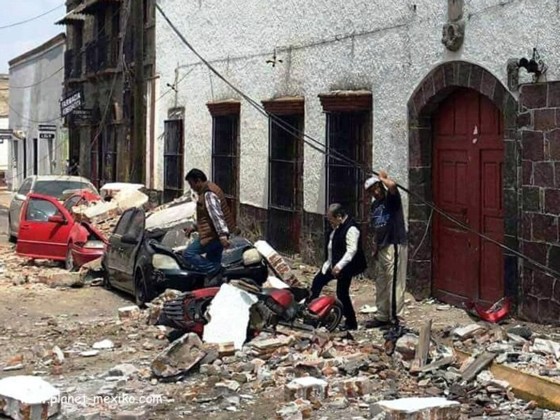 Schäden nach dem Erdbeben in Malinalco