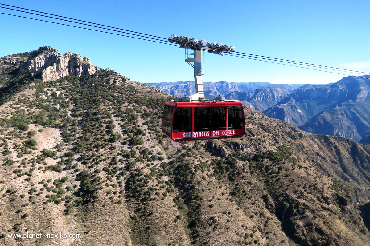 Seilbahn über dem Kupfer Canyon