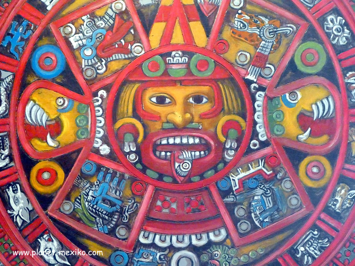 Symbole auf Azteken-Kalender