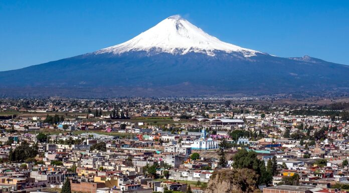 Puebla de los Ángeles die Stadt der Engel Puebla-Stadt und Vulkan Popocatépetl