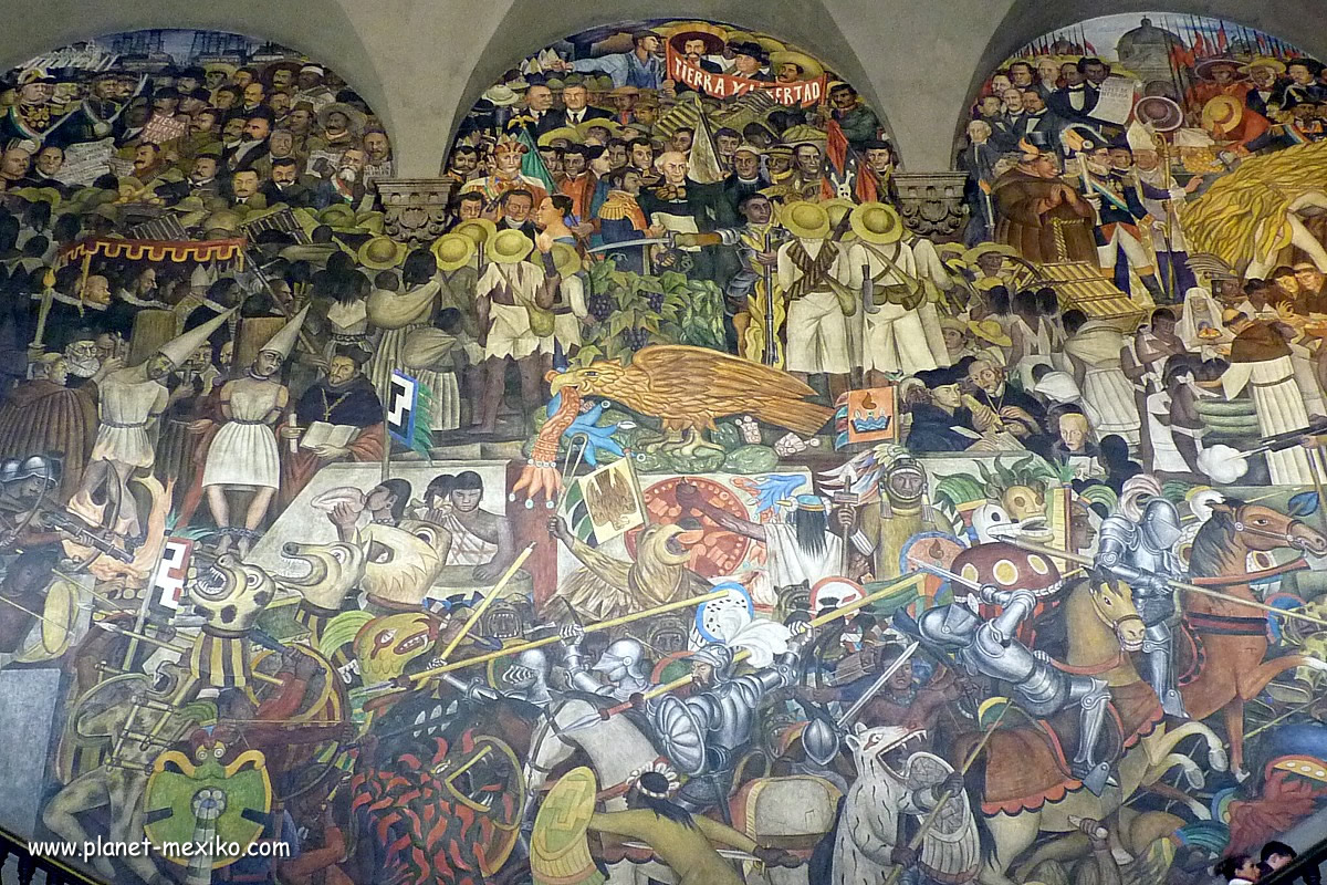 Wandmalerei von Diego Rivera im Nationalpalast