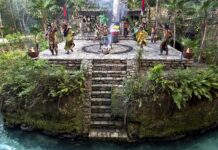 Xcaret Erlebnispark an der karibischen Küste Maya Tanz Show im Erlebnispark Xcaret