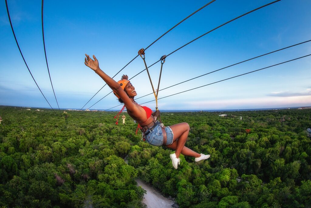 Zip-Lining im Xplor Abenteuerpark